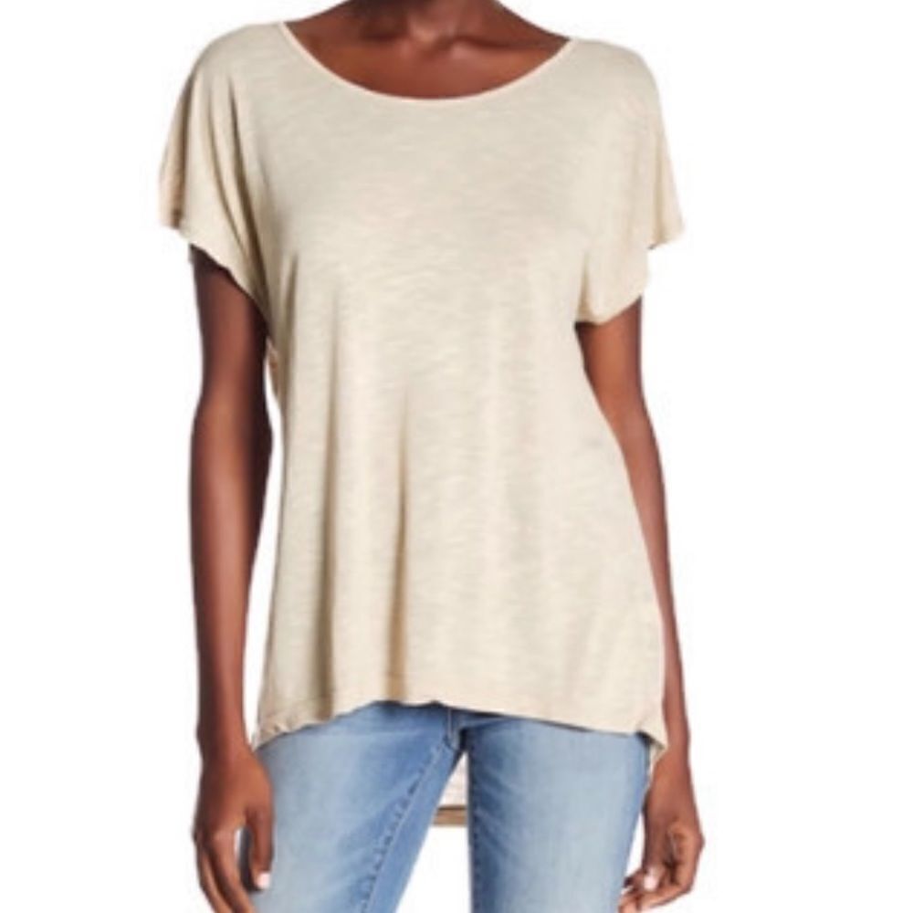 Michael Stars Racerback Scoop neck top beige OS